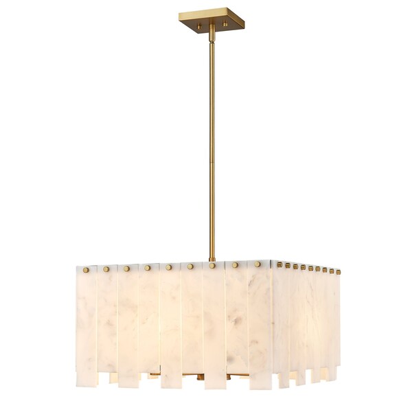 Z-Lite Viviana Chandelier, 8-Light, 19.75 In.W x 12 In.H, Rubbed Brass/Alabaster 345P20-RB - main